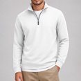 thumbnail image 5 of JULMCOMO Quarter Zip Pullover Sweatshirt for Men Solid Color Stand Collar Long Sleeve Casual Athletic Tops for Fall Winter White XL, 5 of 8