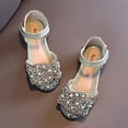 thumbnail image 4 of LAICAIW Chaussures de Danse Mode Printemps et Été pour Filles Chaussures de Performance Robe de Princesse Semelle Plate Perle Légère Paillettes Bout Rond Respirant et Confortable Sandale pour Tout-Petits Filles (Vert-A, 2.5 Grands Enfants), 4 of 6