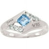 Personalized Women's Square Fashion Class Ring available in Valadium, Silver Plus and Yellow and White Gold