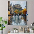 thumbnail image 4 of Impressionist Edinburgh Castle Street Scene Canvas Wall Art, 4 of 8