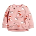thumbnail image 1 of DDSOL Chandails en Molleton en Coton pour Filles Col Rond Mignons le Hérisson et le Renard Chandail Rose, 1 of 4
