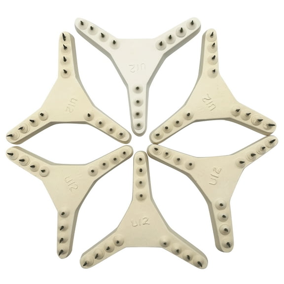 Ceramic 12-Point Star Stilt - Measures 3-3/4" Between Outside Pins - CONE 03 - (Pkg/6)
