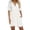 White, variant on ANINEO Dresses For Women Beach V-Neck Loose Tiered Cover Up With Pockets Casual Vacation For Pool And Holidays Solid Color Short Sleeve Birthday Dress
