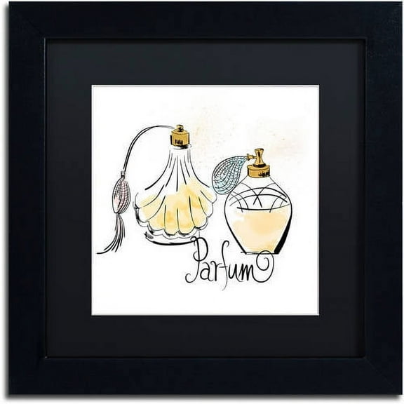 Trademark Fine Art "Perfume Bottles" Canvas Art by Lisa Powell Braun, Black Matte, Black Frame