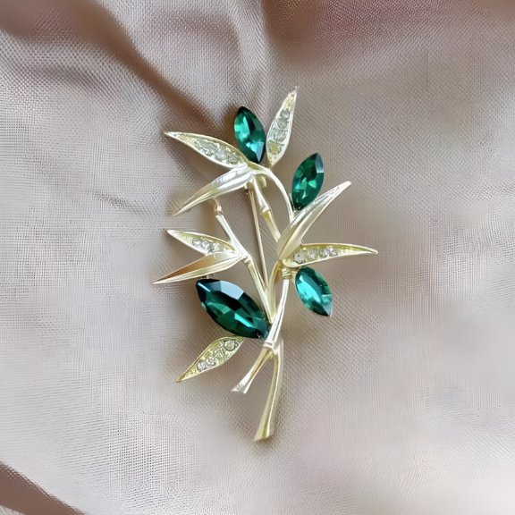 DESIGNICE Golden Tulip Flower Imitation Pearl Brooch Shiny Full Of Rhinestone Women's Brooches Metal Pins Party Badge Jewelry Gifts