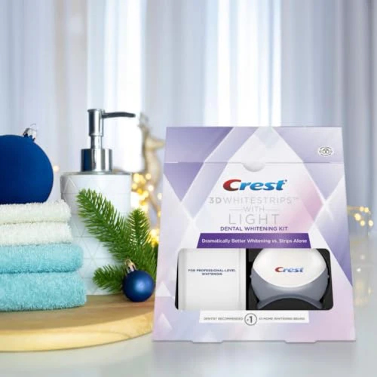 Crest 3D Whitestrips with Light Teeth Whitening Strip Kit, 10 Treatments - image 2 of 4