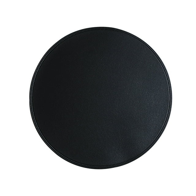 Lolmot Round Leather Placemat Solid Colour Faux Leather Placemats , Coffee Mats, Kitchen Table Mats, Waterproof, Easy To Clean Kitchen Table Mats