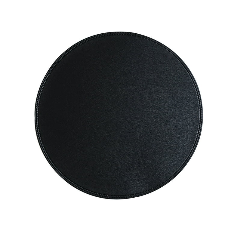 Faux Leather Round Placemats and Coasters, Coffee Mats Kitchen Table Mats,  Waterproof, Easy to Clean for Kitchen Dining Round Table