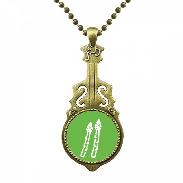 Vegetable Expression Happy Shoot Body Necklace Antique Guitar Jewelry Music Pendant