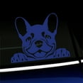 thumbnail image 1 of Peeking Frenchy - French Bulldog - Vinyl Car Decal - Choose Color - [KING BLUE], 1 of 1