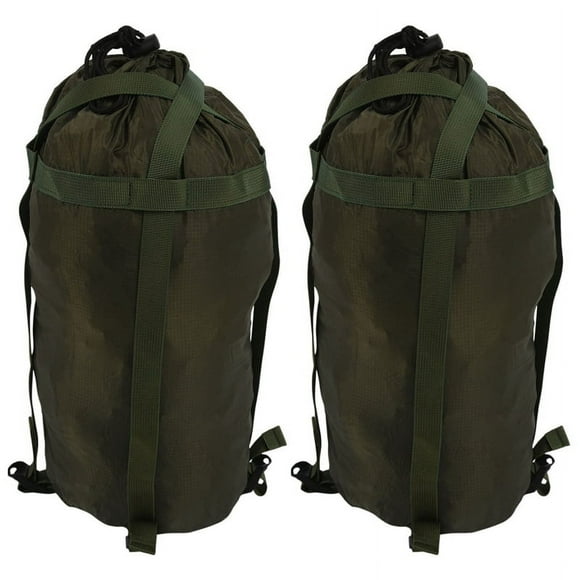 2X de Dormir Al Aire Libre de Compresión de Dormir Impermeable para Acampar Bolsa de Almacenamiento Equipo de Campamento Ejercito Verde