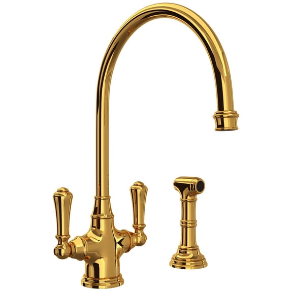 Perrin And Rowe U.4710-2 Georgian Era 1.8 GPM Kitchen Faucet - Brass