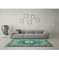 thumbnail image 3 of Ahgly Company Indoor Round Abstract Light Blue Modern Area Rugs, 5' Round, 3 of 4