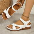 thumbnail image 4 of CHGBMOK Womens Sandals Leather with Adjustable Buckle & Ankle Straps Comfy Wedge Heel for Summer Casual Wear,Sizes 36-43, 4 of 9