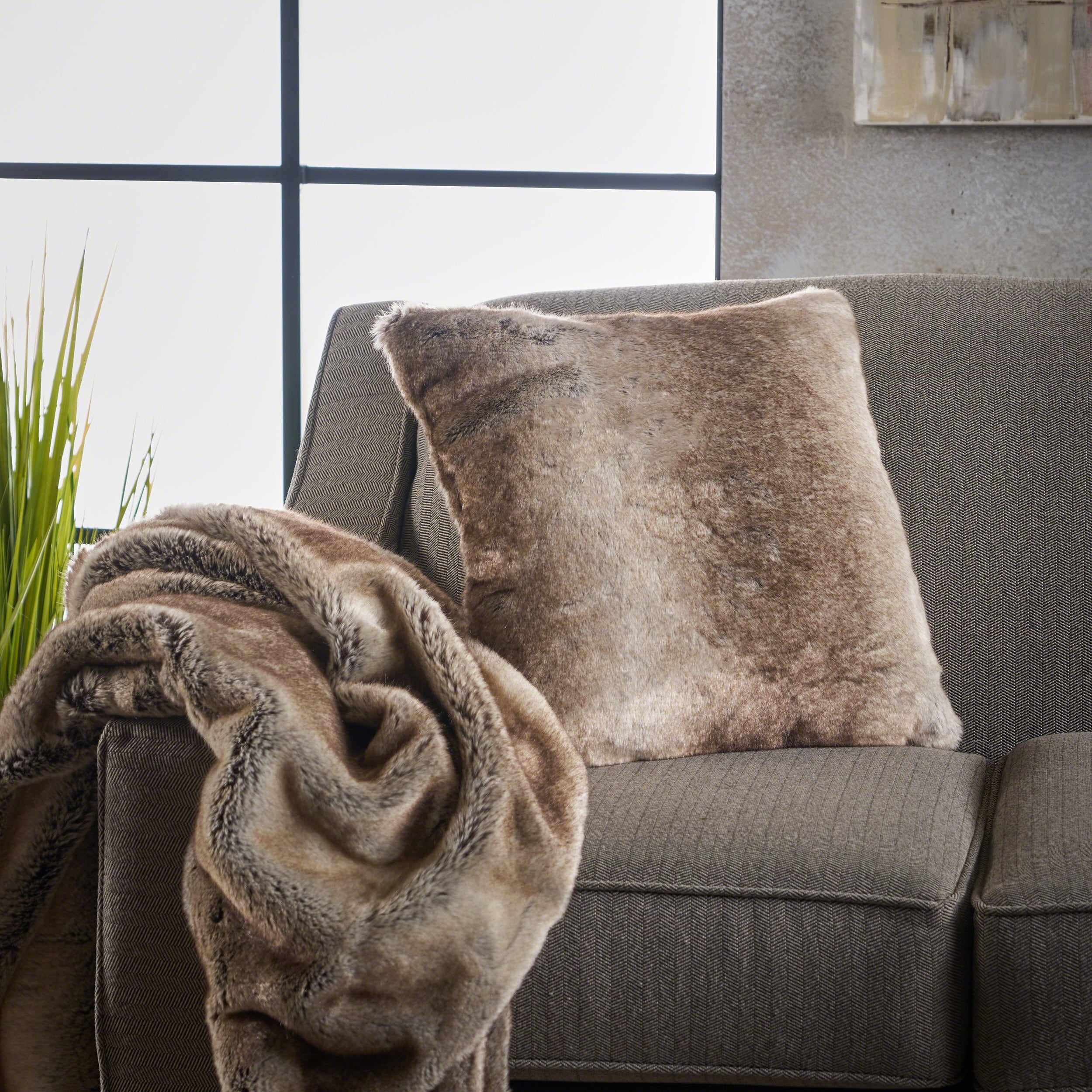 50X50cm Large Teddy Bear Fleece Super Soft Fur Cushion Covers Throw Sofa Decorative 20x20 Cream SET OF 4 