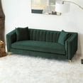 thumbnail image 4 of Pemberly Row Mid-Century Modern Tight Back Velvet Sofa in Green, 4 of 11