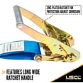 thumbnail image 3 of 2" x 27' Blue Ratchet Strap w/ Double J Hook - 4 Pack, 3 of 5