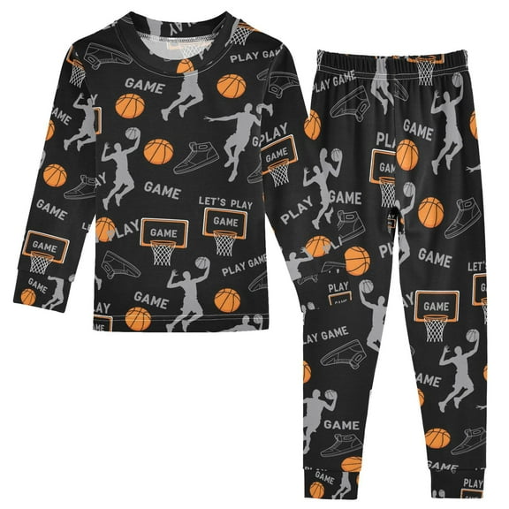 joogoo Basketball Player 2 Piece Long Sleeve Tee and Pants Cotton Pajama Set 5Y