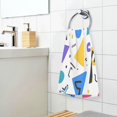 thumbnail image 3 of Yayeee 100% Cotton Hand Towels for Bathroom 16" x 28" Soft Absorbent Kitchen Towel, Yellow Retro Shapes, 3 of 7