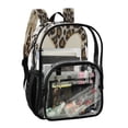 thumbnail image 2 of Large Clear PVC Backpack Heavy Duty See Through Backpack for Adults Work Travel, Leopard Bow Printed 12L, 2 of 8