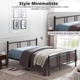 thumbnail image 2 of Full Size Bed Frame Classic Metal High Platform Bedframes with Victorian Style Iron-Art Headboard/Footboard/Under Bed Storage, 11.2 Inch High, 2 of 7