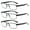 3 Pairs of Black, variant on 3 Pairs of Mens Rimmed Blue Light Blocking Reading Glasses +3.5, Metal Black Spring Hinges Classic Readers 3.5