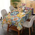 thumbnail image 6 of Rectangle Table Cloth, Waterproof Heavy Duty Vinyl Tablecloths, Wipeable Washable Table Cover Floral Rustic Seasonal Table Cover for Party Picnic Dinner Decor (Boho, 60" X 84"), 6 of 7