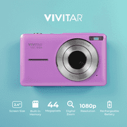 Vivitar Popsnap Compact Digital Camera, Purple, 16X Zoom, 1080p, Built-in Flash, Micro SD, Slim Lightweight Pocket Design