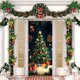 thumbnail image 5 of Adornos navideños, regalos navideños, cubierta de puerta navideña de 35 x 82 pulgadas, decoración navideña para puerta y fiesta, con elasticidad, de poliéster., 5 of 6
