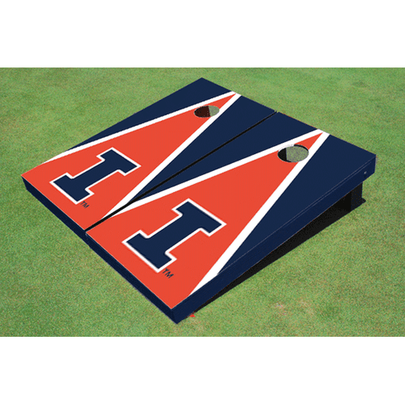 University of Illinois Orange And Navy Matching Triangle Cornhole Boards