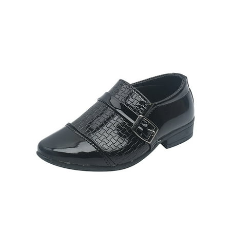 

Crocowalk Boys Comfortable Low Top Dance Shoe Dancing Beginner Slip On Buckle Dress Shoes 235 Black 3Y