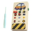 thumbnail image 1 of Tablero de actividades con luces, juguetes sensoriales de madera, juegos cognitivos, tablero ocupado de madera, tablero ocupado con interruptor LED,, 1 of 9