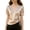 Beige, variant on Women's Satin V Neck Tie Front Drawstring Waist Blouse Shirred Cute Going Out Tops Casual Summer Tops