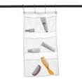 thumbnail image 3 of Mesh Shower Organizer Hanging Mesh Pockets Bathroom Caddy 6 Pockets Hang Curtain Rod with 4 Rings, Shampoo Shower Organizer, Quick Dry, Space Saving, 3 of 9