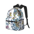 thumbnail image 2 of Lsque Flowers and Butterflies Classic Casual Backpack - Large Capacity Water-Resistant Backpack for School, Work, Travel, and Outdoor Activities, 2 of 8