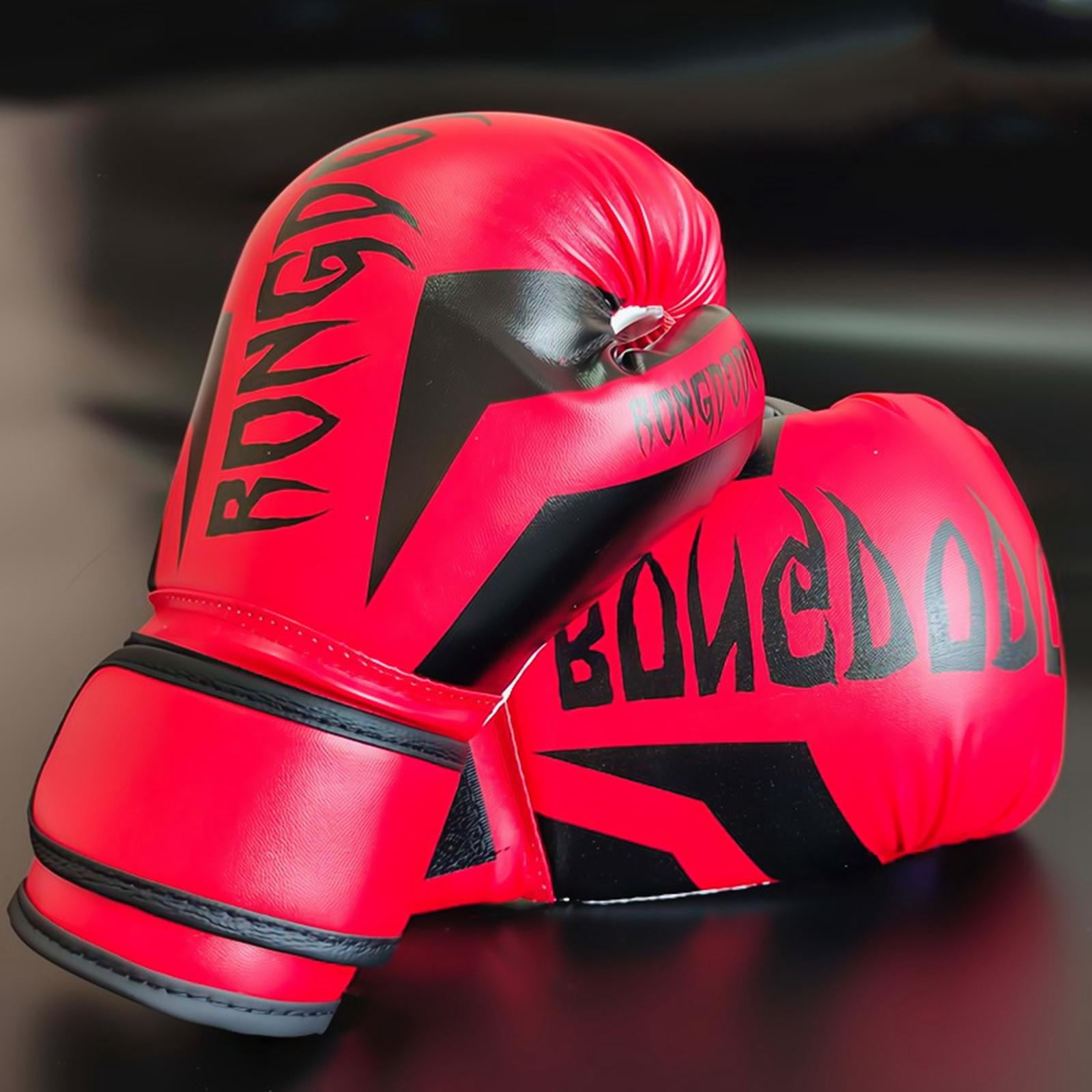 DimyFew Child Youth Boxing Gloves 6oz, for Sports Fitness Breathable One Piece Molding Red