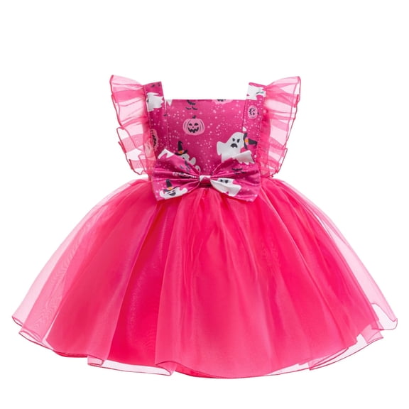 Cute Retro Witch Costume Dress for Teens Halloween Fancy Dress Party Cosplay Outfit Hot Pink 100