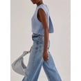 thumbnail image 6 of ZAXARRA Women Backless Tie Up Knit Crop Sweater Vest Sleeveless Round Neck Split Open Back Pullover Summer Tank Tops, 6 of 8