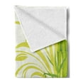 thumbnail image 2 of Green Soft Flannel Fleece Throw Blanket, Bamboo with Floral Curly Leaves Feng Shui Garden, Cozy Plush for Indoor and Outdoor Use, 60" x 80", Lime Green Pale Green, by Ambesonne, 2 of 5