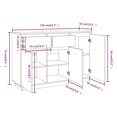thumbnail image 4 of vidaXL Buffet Miel Brun 110x34x75 cm Pin Massif, 4 of 5