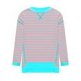 thumbnail image 5 of hxobax Striped Oversized Sweatshirt for Women Fall Colorblock Crewneck Pullover Tops Quilted Sweater, 5 of 6