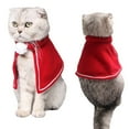 thumbnail image 3 of Poncho con capa y sombrero para disfraz navideño de mascota, capa de Papá Noel para gatos, color rojo, 3 of 6