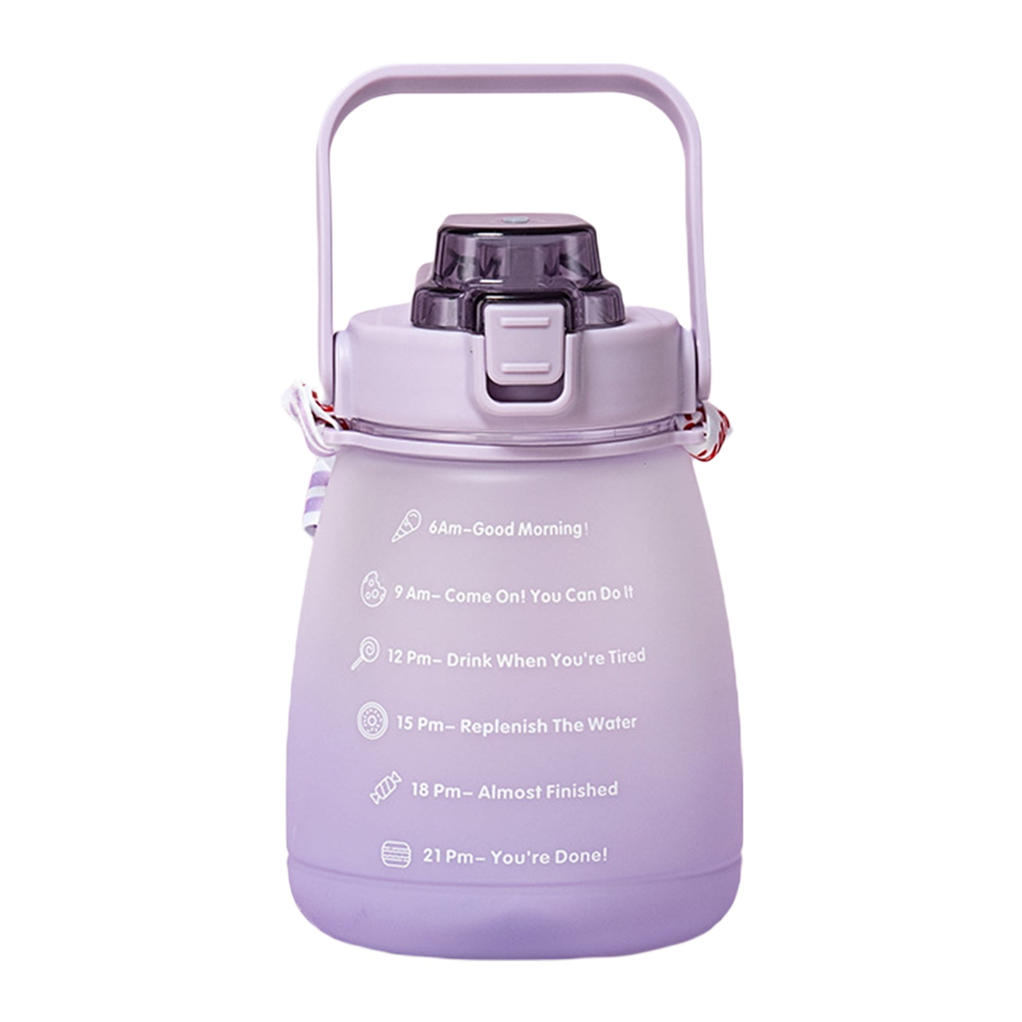 Big Belly Bottle, Kawaii Water Bottle with Straw and Strap, Water Jug