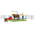 thumbnail image 2 of Schleich Farm World, Farm Animal Toys for Kids, Happy Cow Wash con juguetes de vaca y trabajo w Schleich Schleich, 2 of 2