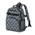 thumbnail image 2 of Blue White Floral Pattern Backpack for School,Cute School Bag,Schoolbag with Adjustable Shoulder Straps & Padded Back,15.25"x11.5"x5.25", 2 of 5