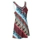thumbnail image 1 of Vestido corto retro con estampado floral para mujer, sin mangas, falda s METRO, 1 of 9