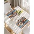 thumbnail image 5 of Texas Star Vintage Placemats Set of 4, Berry Navy Blue Brown Wooden Placemats for Dining Table, Place Mats for Kitchen Tabletop, Waterproof Wipeable Dining Table Mats Set, 5 of 9