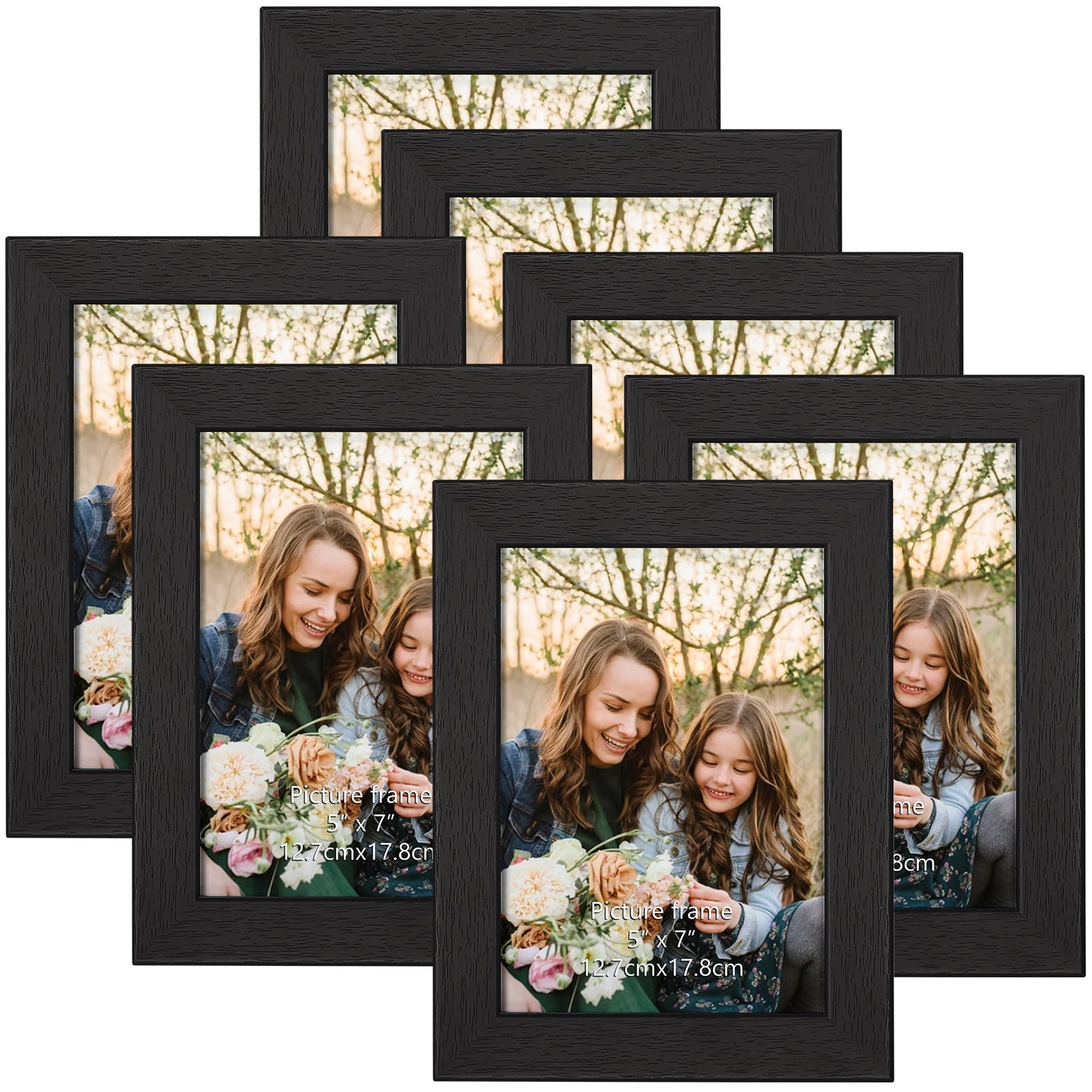 Spepla 5x7 Metal Picture Frames for Tabletop or Wall Mounting Display, 2  Pack 7 x 5 Photo Frame