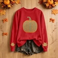 thumbnail image 5 of HongQid Crew Neck Sweatshirts Women Graphic Fall Pumpkin Thanksgiving Pullover Tops Oversized Winter Autumn Season Shirts Sequin Halloween Funny Cute Long Sleeve Tops, 5 of 7