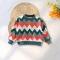 thumbnail image 2 of AUDeals Boys Girls Sweater, Toddler Kids Argyle Pattern Crewneck Sweatshirt, Fleece Lined Warm Casual Thick Knitted Pullover for Boys Girls (Red, 18-24 Months), 2 of 7